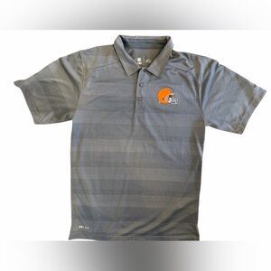 Nike Dri-Fit Men's Small NFL OnField Apparel Cleveland Browns Polo, Gray Striped